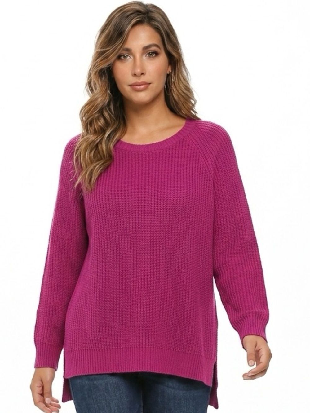 EXPRESS | Magenta Pink Crewneck Tunic Length Sweater Women’s Size Medium